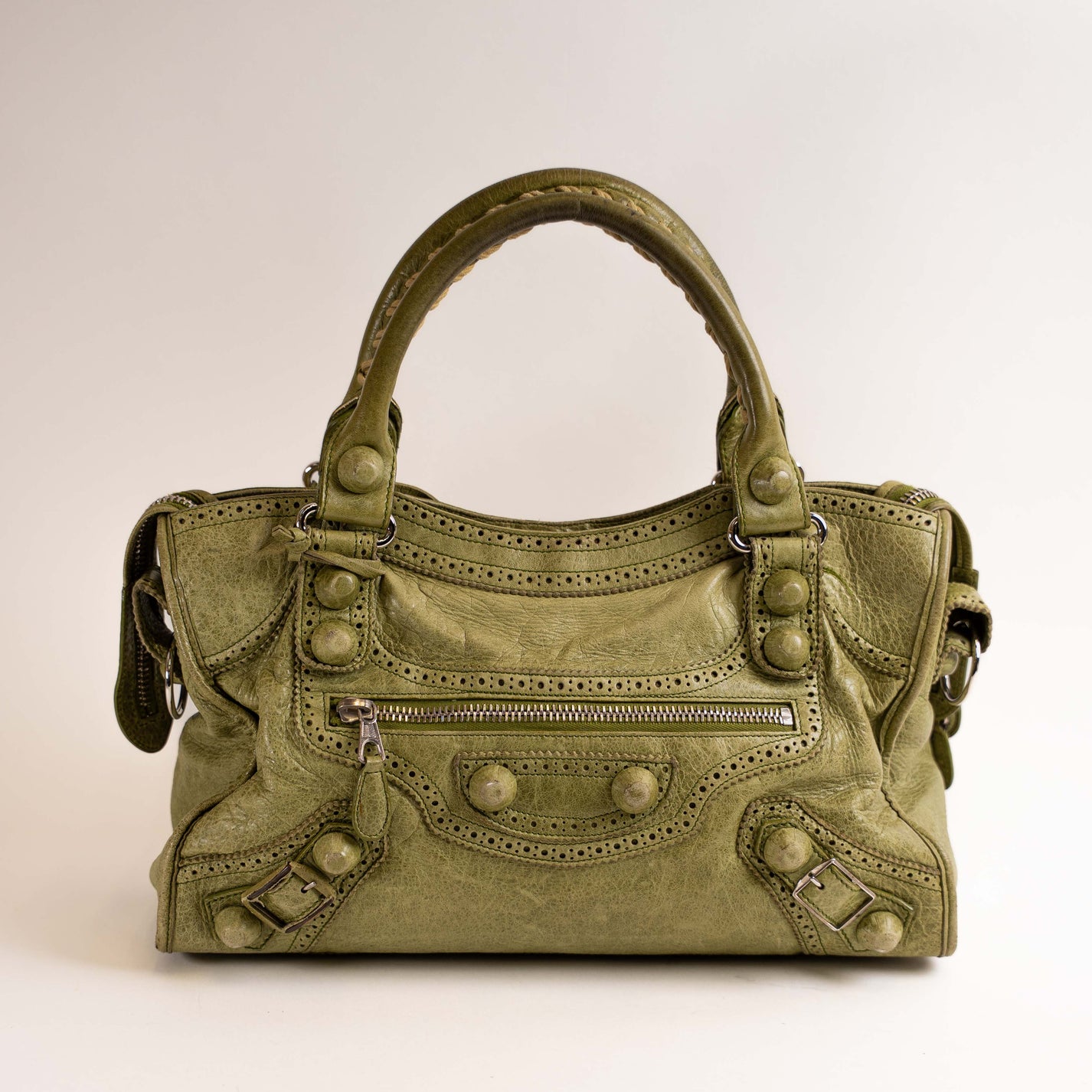 Balenciaga Green Brogue City Bag