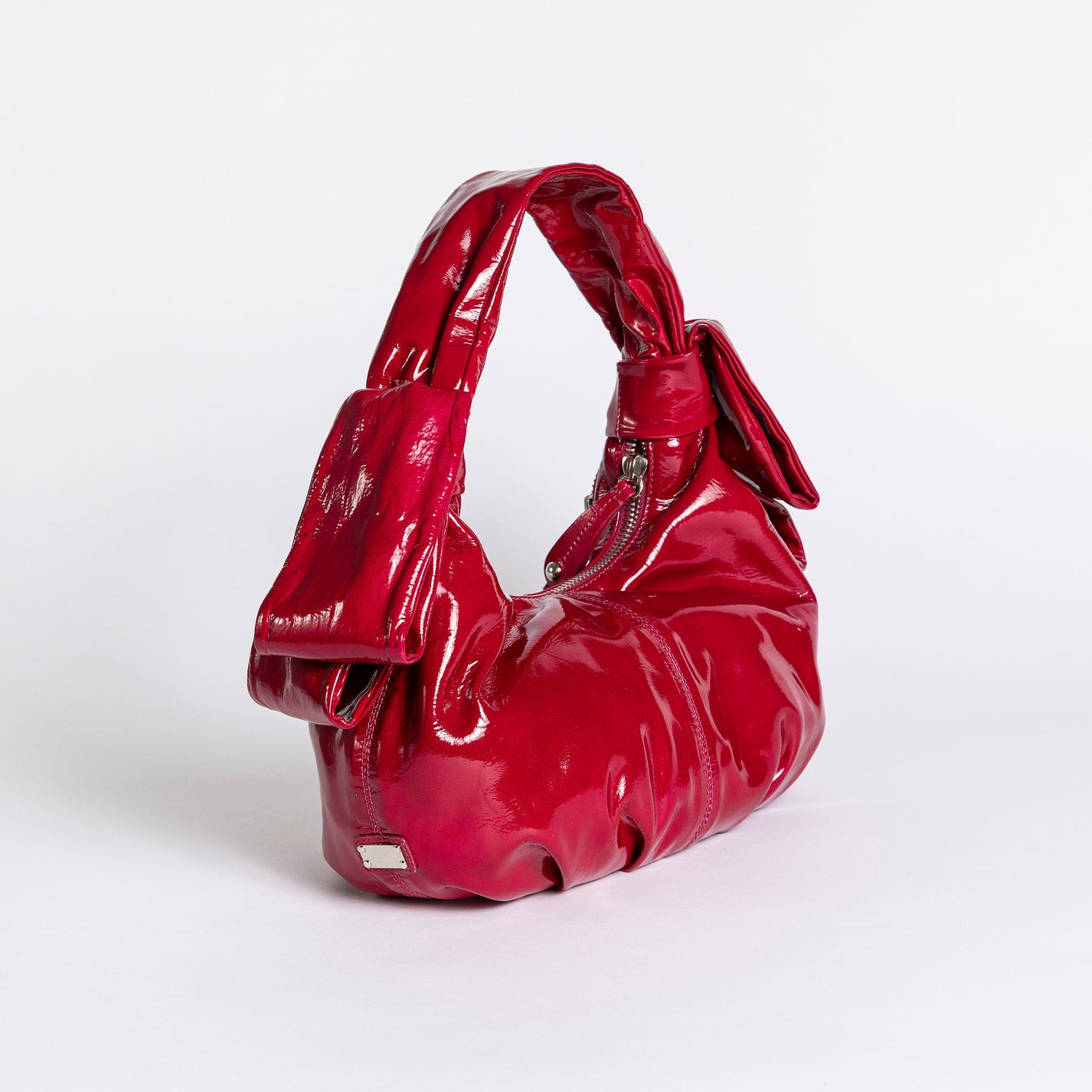 Moschino Glossy Red Shoulder Bag