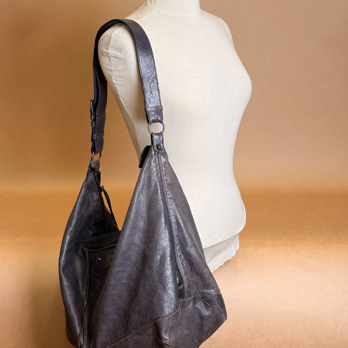 Balenciaga Purple Courier Hobo